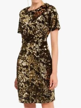 F&F Black and Gold Sequin Tunic Dress